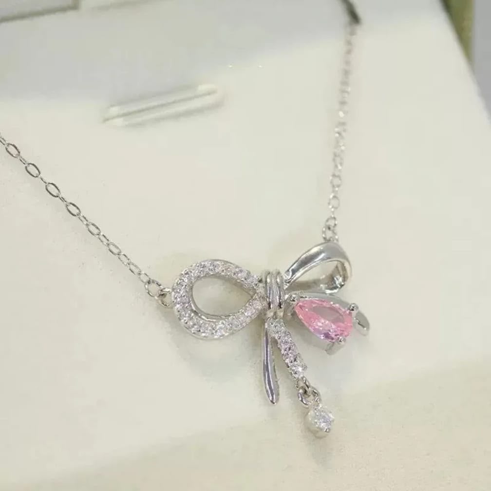Infinity Bow Pendant Necklace – Gold & Silver |Collection AAS