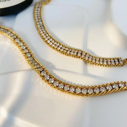 Elegant Gold Color Tennis Bracelet with Cubic Zirconia | AAS Collection