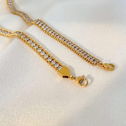 Elegant Gold Color Tennis Bracelet with Cubic Zirconia | AAS Collection
