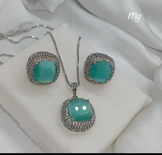 Black Crystal Jewelry Set for Women | Necklace & Earrings | AAS Collection