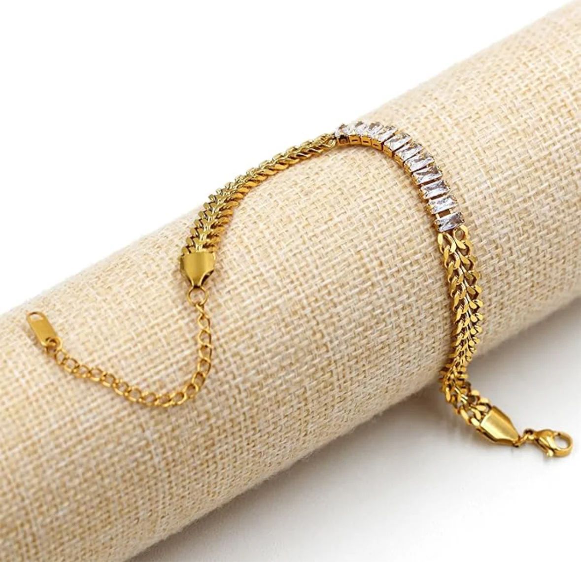 Gold Color Crystal Link Bracelet – Elegant Women's Bracelet | AAS Collection